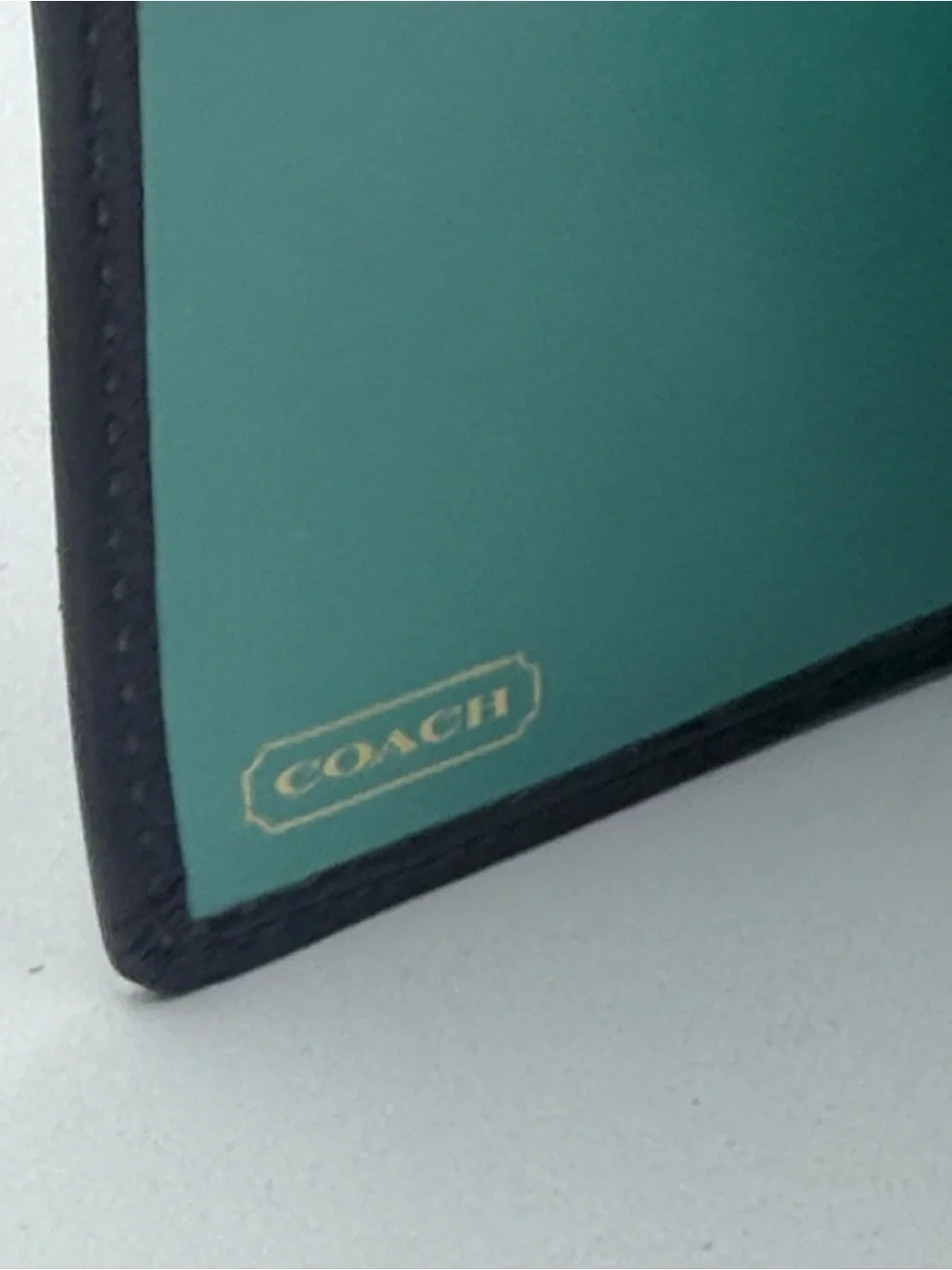 Vintage Coach Soho Buckle Trifold Leather Women’s Wallet Turquoise Interior